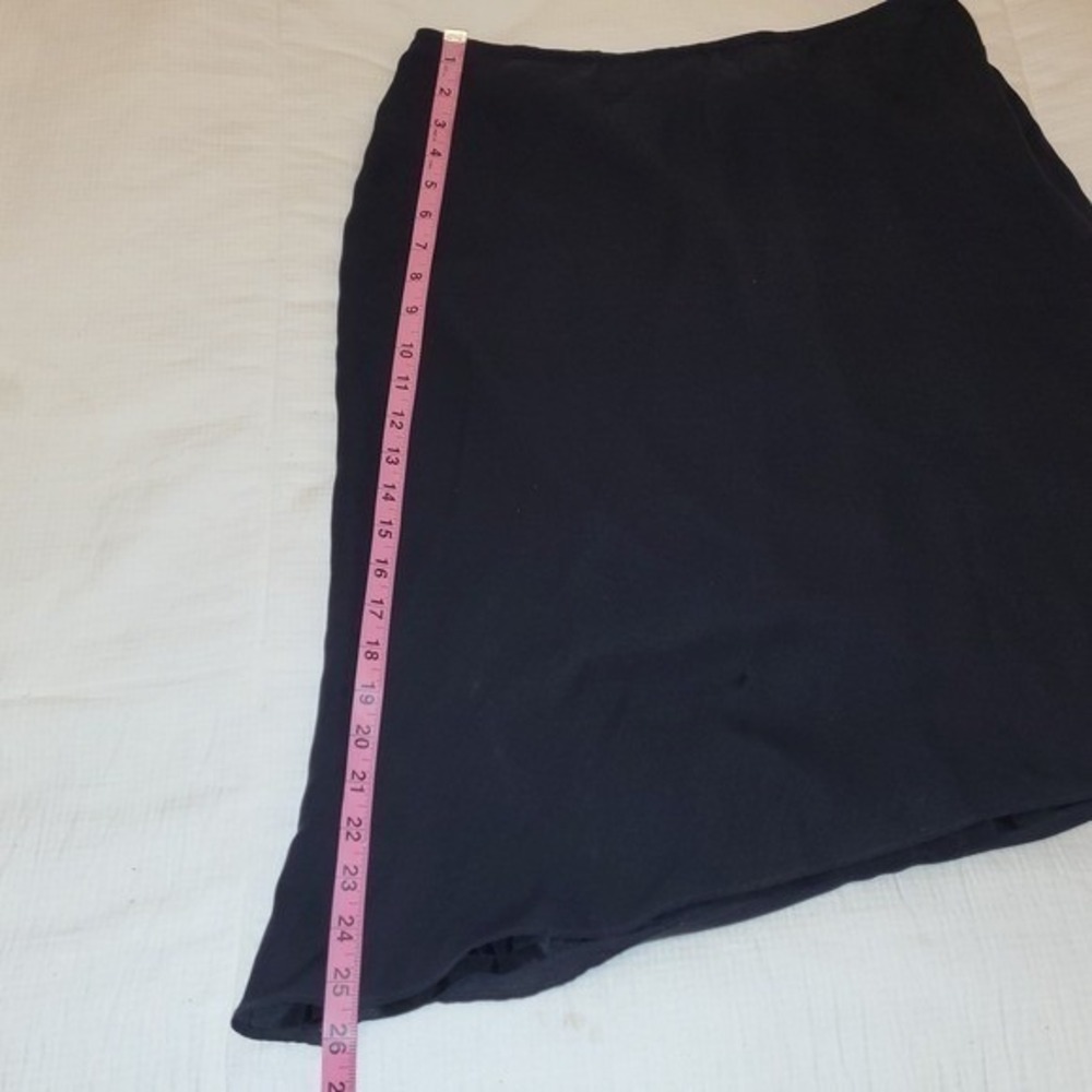 Armani Exchange A/X Black Asymmetric Angle Career Cocktail 100% Silk Skirt 10 - Picture 9 of 9